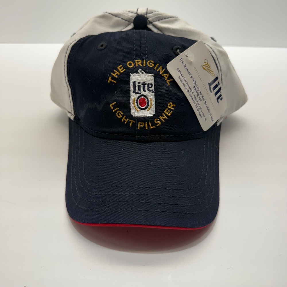 Miller Lite Original Light Pilsner Baseball Cap Navy White Red Adjustable NWT